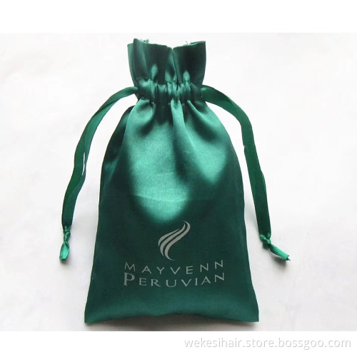 Private Label Tags Silk Satin Bags Custom Logo Design Print Hair Bundles Wigs Wrap Labels Hair Extensions Shipping Package